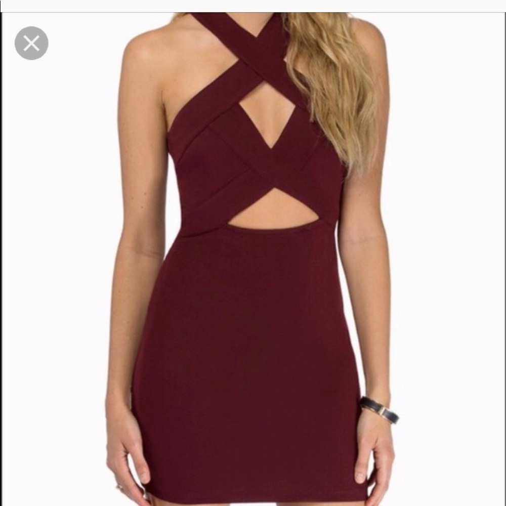Tobi- stolen glances dress -burgundy